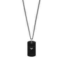Carica l&#39;immagine nel visualizzatore di Gallery, EGS2781060 EMPORIO ARMANI Gioielli - Collana da uomo con Piastrina in Acciaio brunito e Pelle
