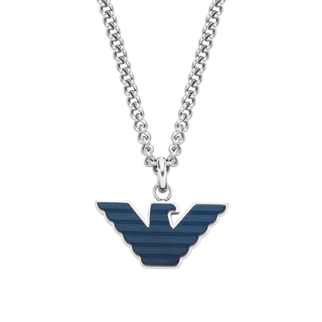 EGS2909040 EMPORIO ARMANI Gioielli - Collana da uomo con Aquila in Acciaio Blu