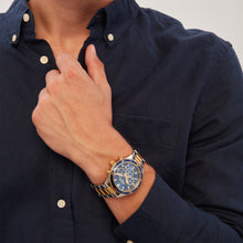 Carica l'immagine nel visualizzatore di Gallery, BREIL Tribe SAIL Cronografo uomo in acciaio quadrante blu e IP Oro EW0744
