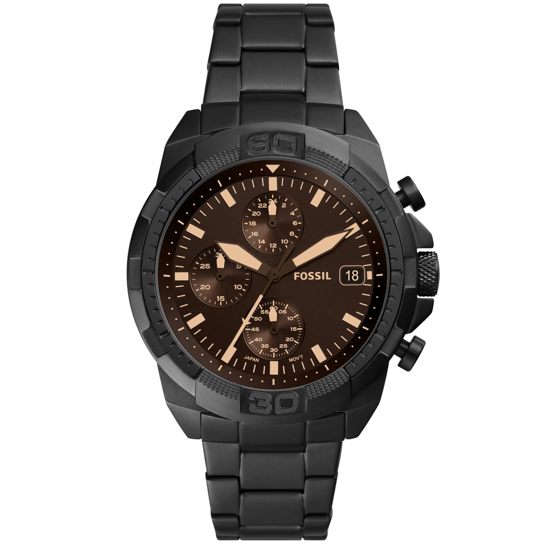 FOSSIL FS5851 Cronografo Uomo in Acciaio Placcato Nero - Bronson
