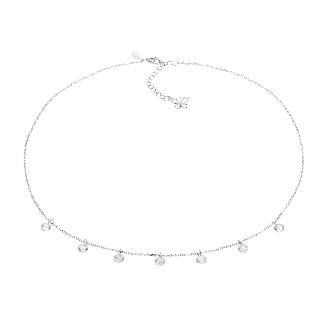 GLA 168 Collana in Argento e Cristalli Briolette bianchi di COMETE Gioielli