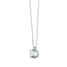 Carica l&#39;immagine nel visualizzatore di Gallery, GLB 1383 Collana in Oro 18kt con Acquamarina Tonda e Diamante di COMETE Gioielli
