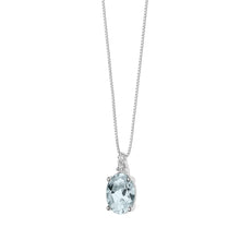 Carica l&#39;immagine nel visualizzatore di Gallery, GLQ 267 Collana in Oro 18kt con Acquamarina Ovale e Diamanti di COMETE Gioielli
