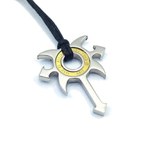 Carica l&#39;immagine nel visualizzatore di Gallery, KRIS Collana con Pendente Stella Ninja in Acciaio Oro e Cotone Cerato HSMMXO21
