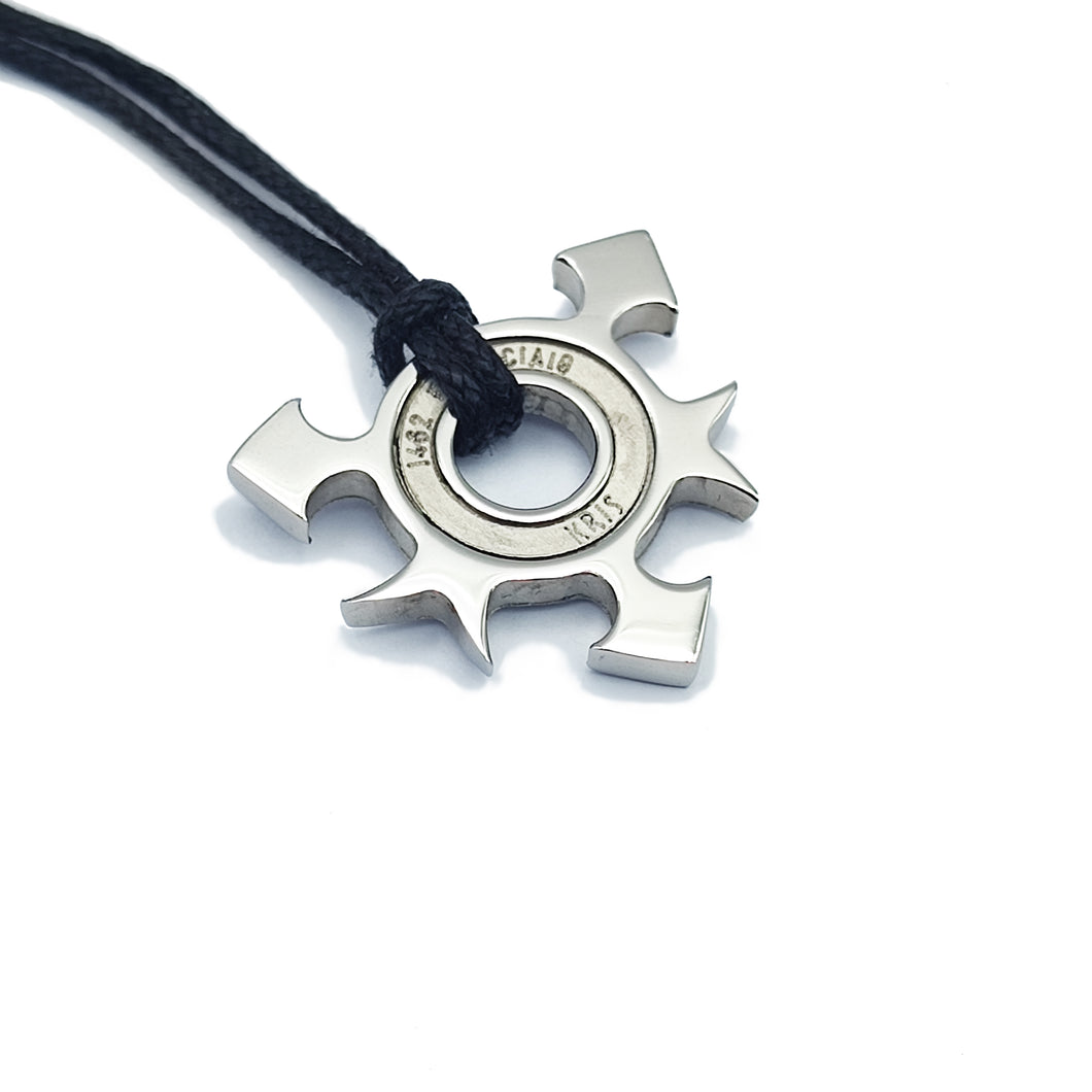 KRIS Collana con Pendente Stella Ninja in Acciaio e Cotone Cerato HSMMXX24