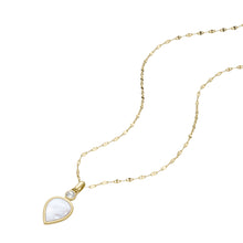 Carica l&#39;immagine nel visualizzatore di Gallery, Fossil JF04248710 Collana Donna con pendente a goccia in Acciaio Dorato con madreperla bianca
