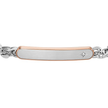 Carica l&#39;immagine nel visualizzatore di Gallery, Fossil JF04395998 Bracciale Uomo in Acciaio a Catena con Piastrina - Classic jewelry
