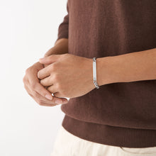 Carica l&#39;immagine nel visualizzatore di Gallery, Fossil JF04395998 Bracciale Uomo in Acciaio a Catena con Piastrina - Classic jewelry
