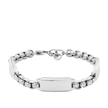 Carica l&#39;immagine nel visualizzatore di Gallery, Fossil JF04400040 Bracciale Uomo in Acciaio a Catena con piastrine - DREW
