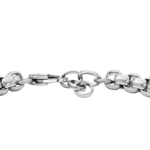 Carica l&#39;immagine nel visualizzatore di Gallery, Fossil JF04400040 Bracciale Uomo in Acciaio a Catena con piastrine - DREW

