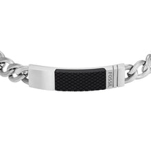 Carica l&#39;immagine nel visualizzatore di Gallery, Fossil JF04411040 Bracciale Uomo in Acciaio a Catena con Piastrina - TEXTURED PLAQUE

