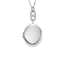 Carica l&#39;immagine nel visualizzatore di Gallery, Fossil JF04427040 Collana Donna con pendente Ovale con Scrigno in Acciaio con Cristalli
