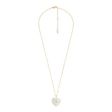 Carica l&#39;immagine nel visualizzatore di Gallery, Fossil JF04430710 Collana Donna con pendente a Cuore con scrigno in Acciaio Dorato con madreperla
