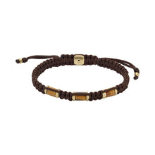 Carica l&#39;immagine nel visualizzatore di Gallery, Fossil JF04471710 Bracciale da Uomo a filo intrecciato con Occhio di tigre
