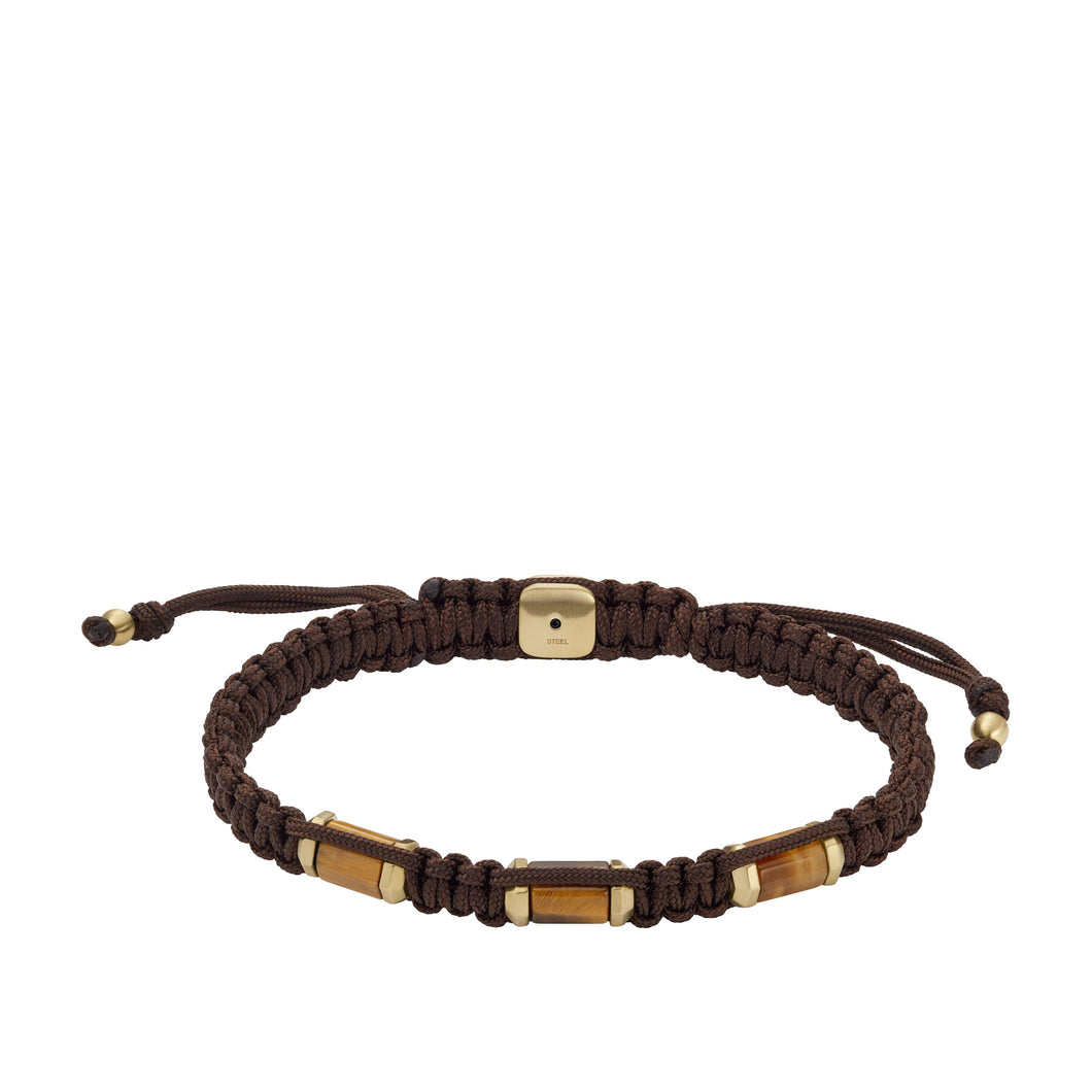 Fossil JF04471710 Bracciale da Uomo a filo intrecciato con Occhio di tigre