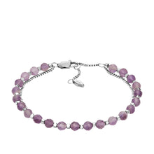 Carica l&#39;immagine nel visualizzatore di Gallery, Fossil JF04685040 Bracciale Donna in Acciaio Multifilo Con Ametista Viola
