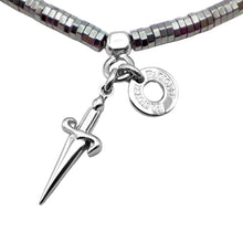 Carica l&#39;immagine nel visualizzatore di Gallery, JPBR0934B CESARE PACIOTTI Jewels Bracciale Elastico in Argento 925 ed Ematite Sfaccettata
