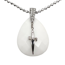 Carica l&#39;immagine nel visualizzatore di Gallery, JPCL0684B CESARE PACIOTTI Jewels Collana da Donna in Argento 925 con Agata Bianca e Zirconi

