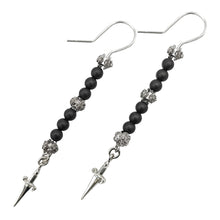 Carica l&#39;immagine nel visualizzatore di Gallery, JPOR0751B CESARE PACIOTTI Jewels Orecchini Pendenti con Onice e Roselline in Argento 925
