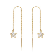 Carica l'immagine nel visualizzatore di Gallery, Orecchini Saliscendi con Stelle in acciaio pvd oro 14K e cristalli S'agapò AURORA SAR55
