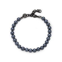Carica l'immagine nel visualizzatore di Gallery, Bracciale di perle colore grigio scuro montate su metallo brunito
