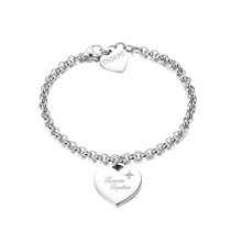 Carica l'immagine nel visualizzatore di Gallery, Bracciale S'AGAPò Be My Always in Acciaio con pendente a forma di Cuore con cristallo ed inciso "Forever Together" 
