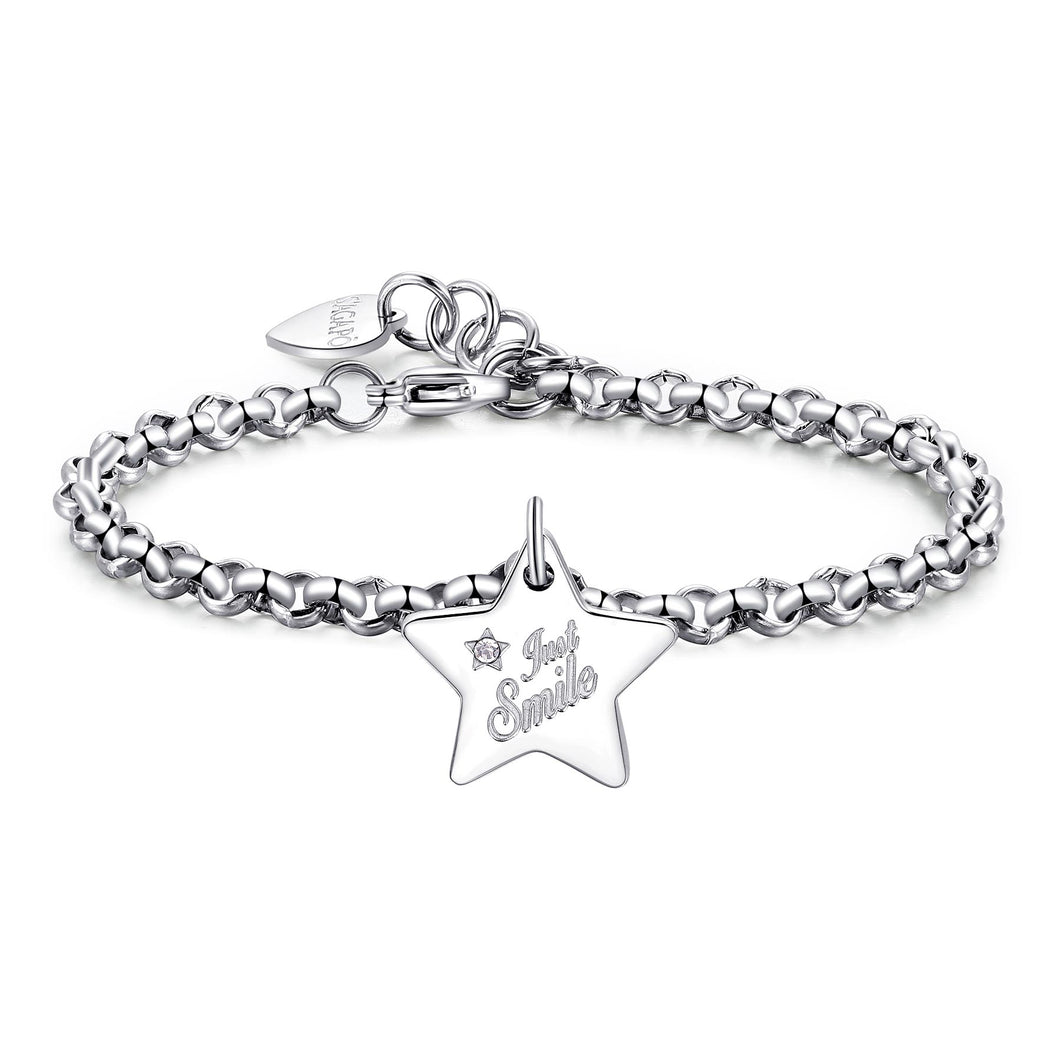 SBM33 Bracciale S'AGAPò Just Smile con Charm a forma di Stella