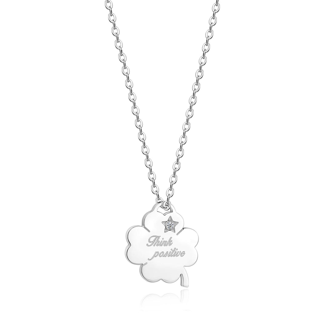 SBM51 Collana S'AGAPò Think Positive con pendente a forma di Quadrifoglio