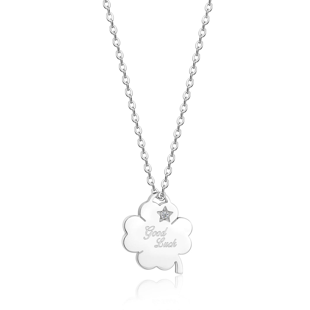 SBM52 Collana S'AGAPò Good Luck con pendente a forma di Quadrifoglio