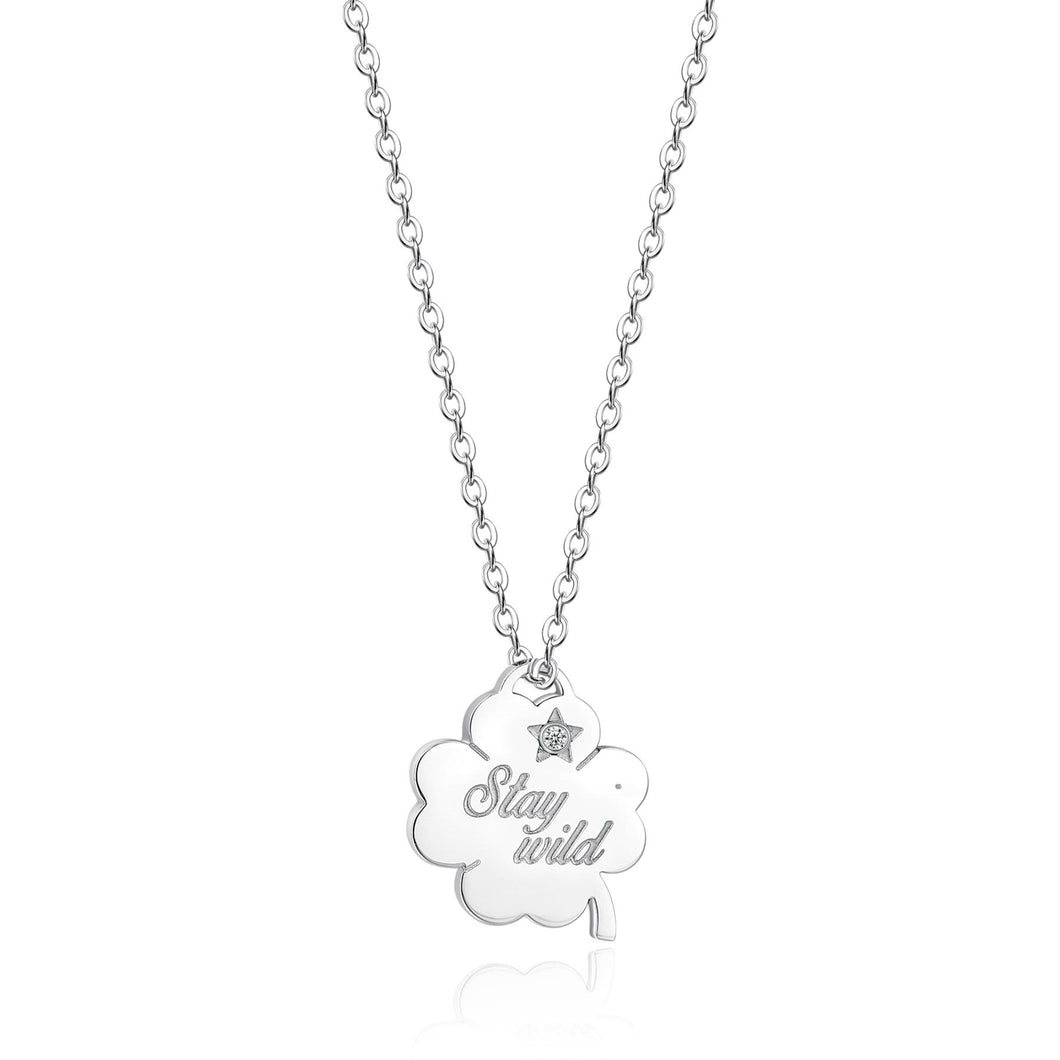 SBM53 Collana S'AGAPò Stay Wild con pendente a forma di Quadrifoglio