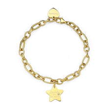 Carica l&#39;immagine nel visualizzatore di Gallery, SBY023 S&#39;AGAPò Bracciale &quot;Amiche per la pelle&quot; con Charm a forma di Stella placcato Oro
