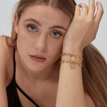 Carica l&#39;immagine nel visualizzatore di Gallery, SBY023 S&#39;AGAPò Bracciale &quot;Amiche per la pelle&quot; con Charm a forma di Stella placcato Oro
