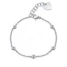Carica l'immagine nel visualizzatore di Gallery, Bracciale con cristalli in acciaio lucido color argento
