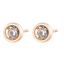 Carica l&#39;immagine nel visualizzatore di Gallery, SCK29 Orecchini S&#39;Agapò CLICK in acciaio, pvd oro rosa e cristalli gold quarz
