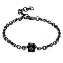 Carica l&#39;immagine nel visualizzatore di Gallery, SCU12 Bracciale S&#39;AGAPò CUBE in Acciaio con pvd nero Smalto nero e Cristallo jet
