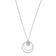 Carica l'immagine nel visualizzatore di Gallery, Collana con Cuore e Cerchi in acciaio con cristalli bianchi S'agapò LUCY SCY02
