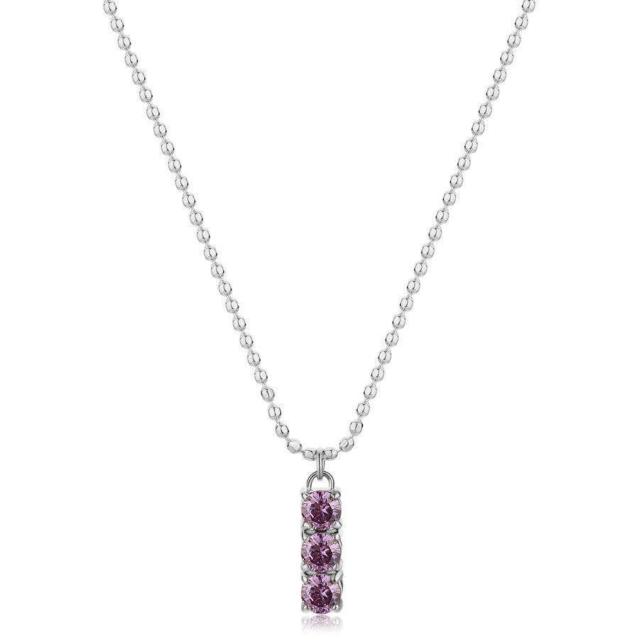 SDZ08 Collana S'AGAPò DAZZLY con Trilogy di cristalli color Violet