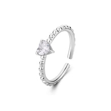 Carica l&#39;immagine nel visualizzatore di Gallery, SDZ124 Anello S&#39;AGAPò DAZZLY in Acciaio con Cristallo Bianco a forma di Cuore

