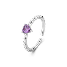 Carica l'immagine nel visualizzatore di Gallery, SDZ125 Anello S'AGAPò DAZZLY in Acciaio con Cristallo a forma di Cuore color Violet
