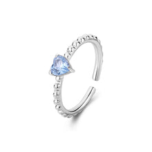Carica l'immagine nel visualizzatore di Gallery, SDZ127 Anello S'AGAPò DAZZLY in Acciaio con Cristallo a forma di Cuore color Acquamarina
