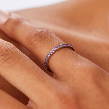 Carica l'immagine nel visualizzatore di Gallery, Anello a Veretta con zirconi color ametista da 2mm S'AGAPò DAZZLY SDZ158
