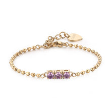 Carica l&#39;immagine nel visualizzatore di Gallery, SDZ25 Bracciale S&#39;AGAPò DAZZLY Dorato con Trilogy di cristalli color Violet
