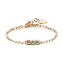 Carica l&#39;immagine nel visualizzatore di Gallery, SDZ26 Bracciale S&#39;AGAPò DAZZLY Dorato con Trilogy di cristalli color Chrysolite

