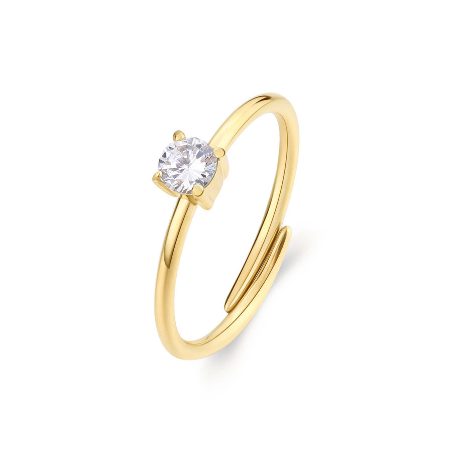 SDZ37 Anello S'AGAPò DAZZLY Dorato con cristallo Bianco