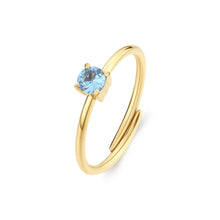 Carica l&#39;immagine nel visualizzatore di Gallery, SDZ38 Anello S&#39;AGAPò DAZZLY Dorato con cristallo di Colore light sapphire
