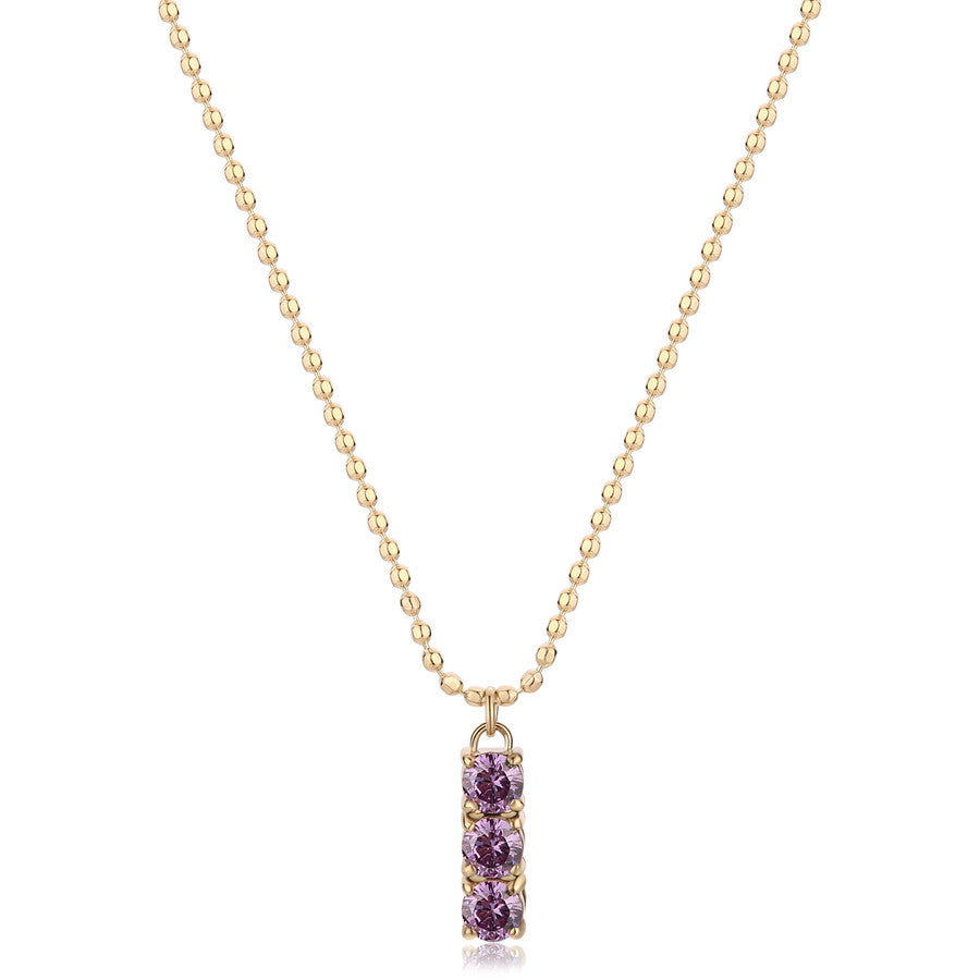 SDZ42 Collana S'AGAPò DAZZLY Dorata con Trilogy di cristalli color Violet