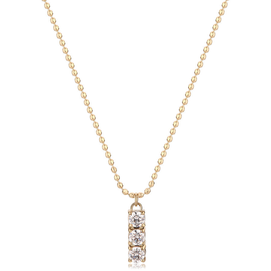 SDZ44 Collana S'AGAPò DAZZLY Dorata con Trilogy di cristalli Bianchi