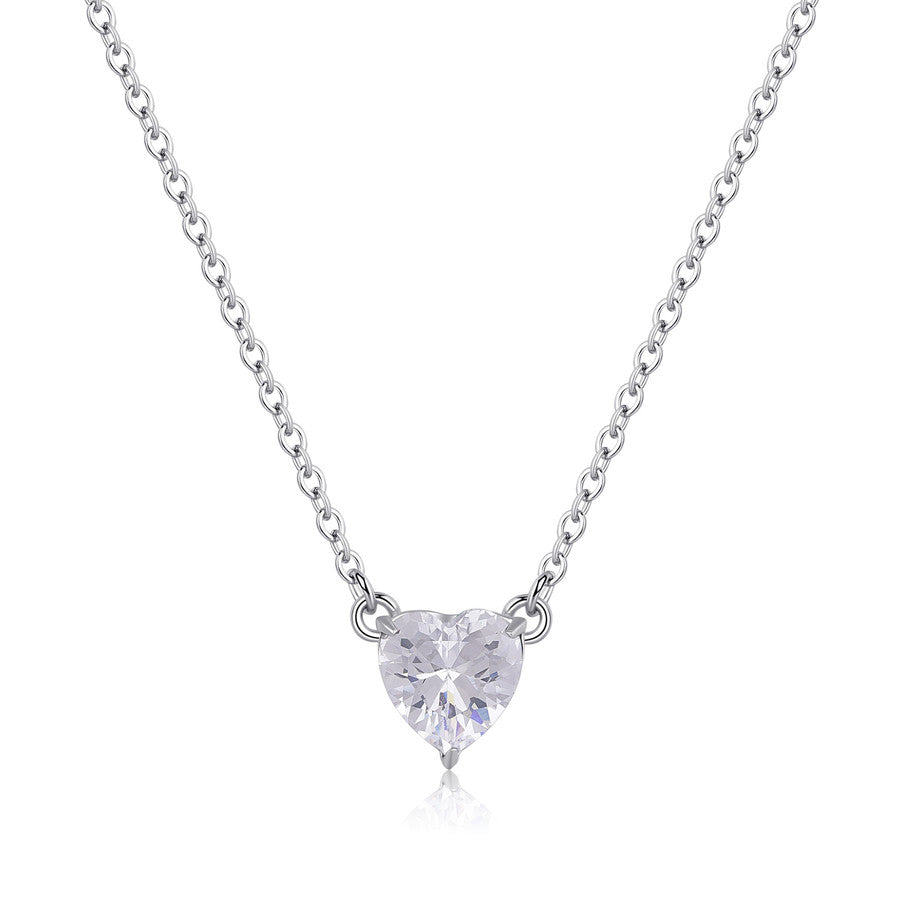 SDZ56 Collana SAGAPO Dazzly in acciaio con Cristallo di Zircone a forma di Cuore