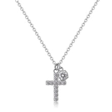 Carica l&#39;immagine nel visualizzatore di Gallery, SDZ63 Collana con Croce Pendente di SAGAPò Dazzly in Acciaio Lucido e Cristalli
