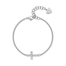 Carica l&#39;immagine nel visualizzatore di Gallery, SDZ74 bracciale SAGAPò Dazzly in Acciaio con Centrale a forma di croce con cristalli
